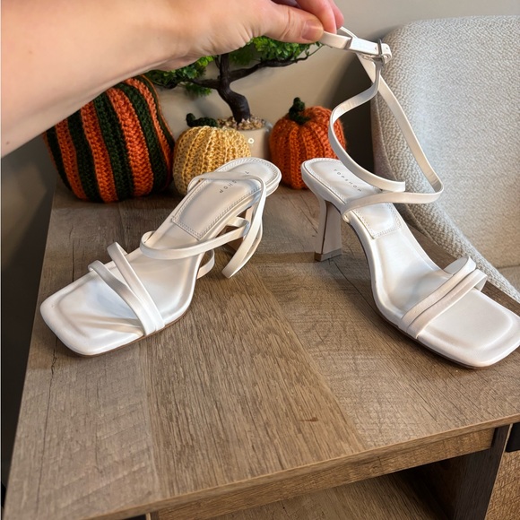 Topshop White Strappy Heels - Picture 2 of 5